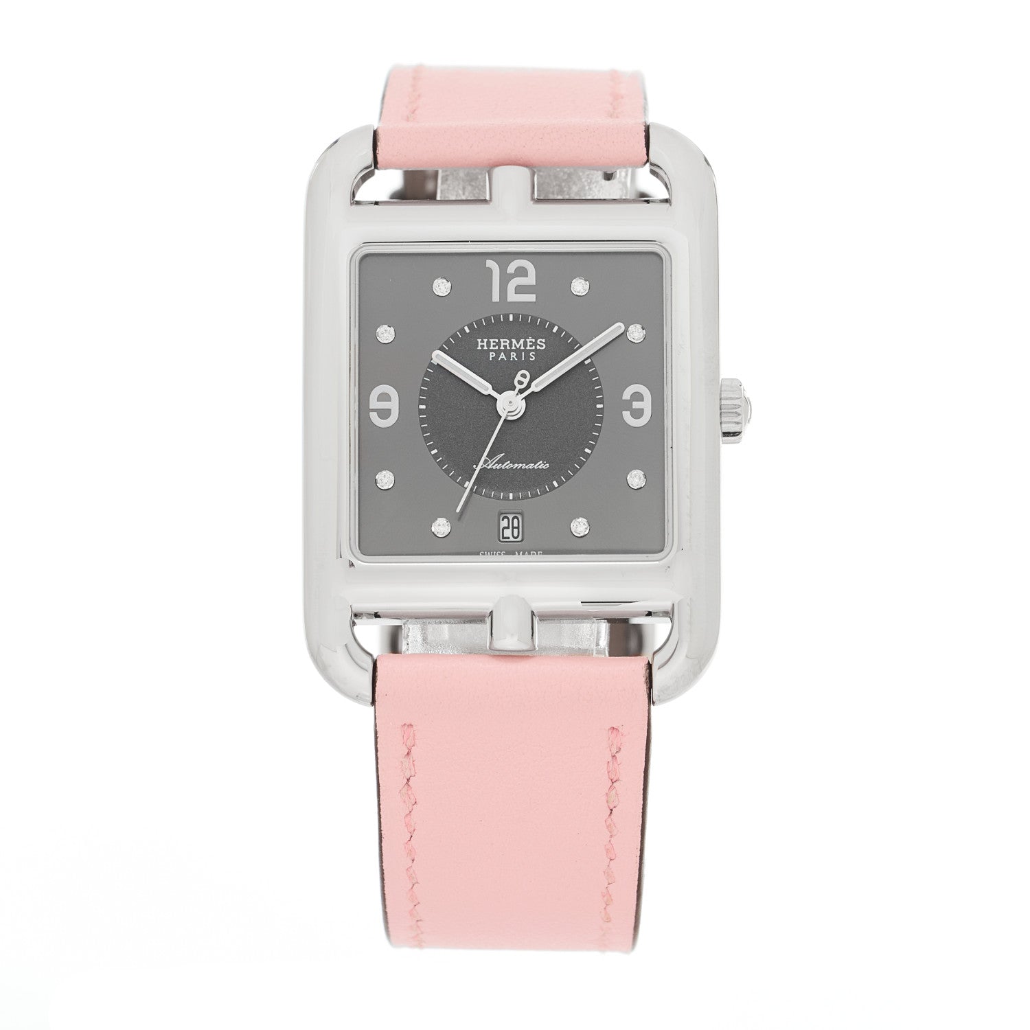 Hermes Stainless Steel Swift Diamond 29mm Cape Cod Automatic Watch Rose Sakura 1 of 5