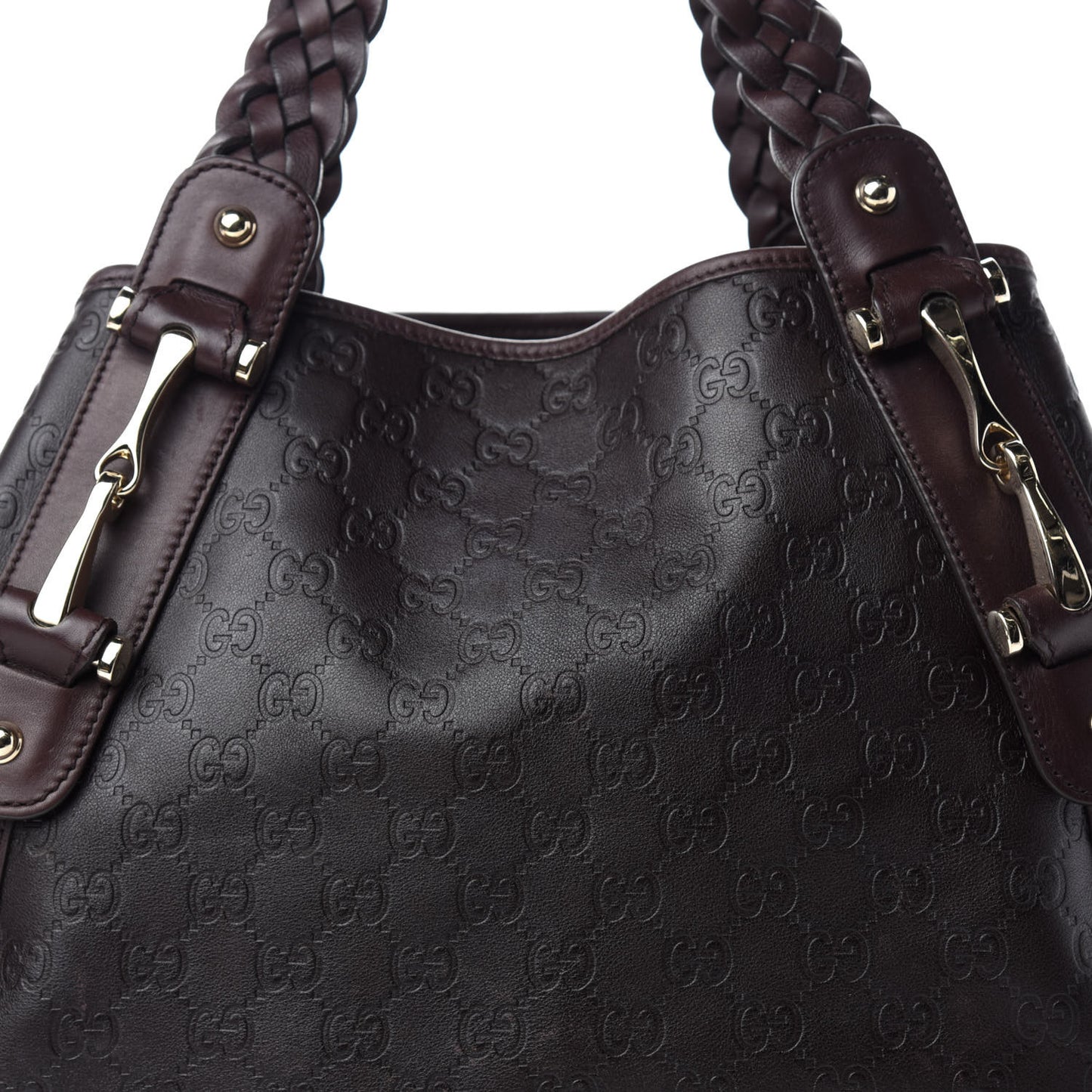 Guccissima Medium Pelham Shoulder Bag Dark Brown
