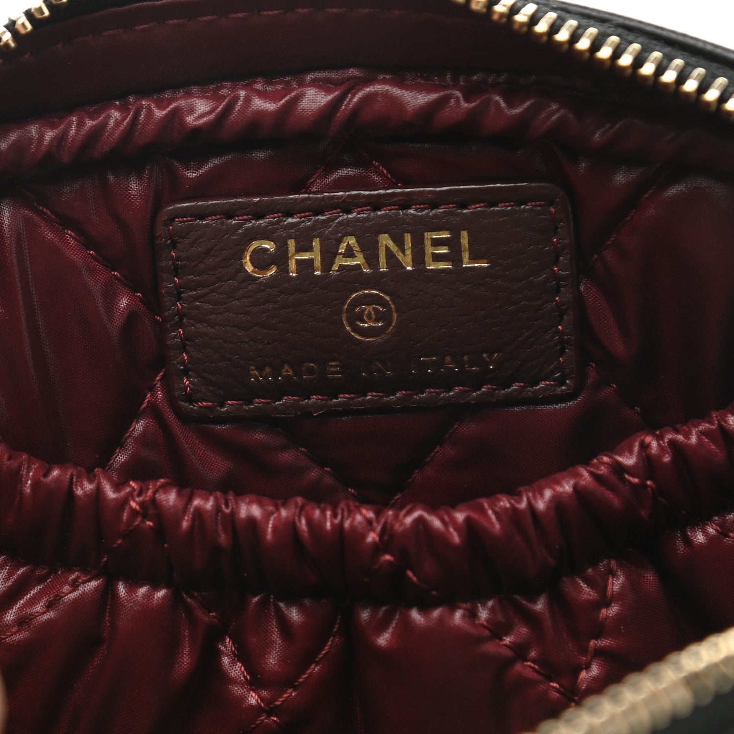Chanel Lambskin Quilted Small Curvy Pouch Cosmetic Case Black 6 of 8