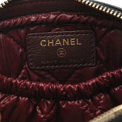Chanel Lambskin Quilted Small Curvy Pouch Cosmetic Case Black 6 of 8