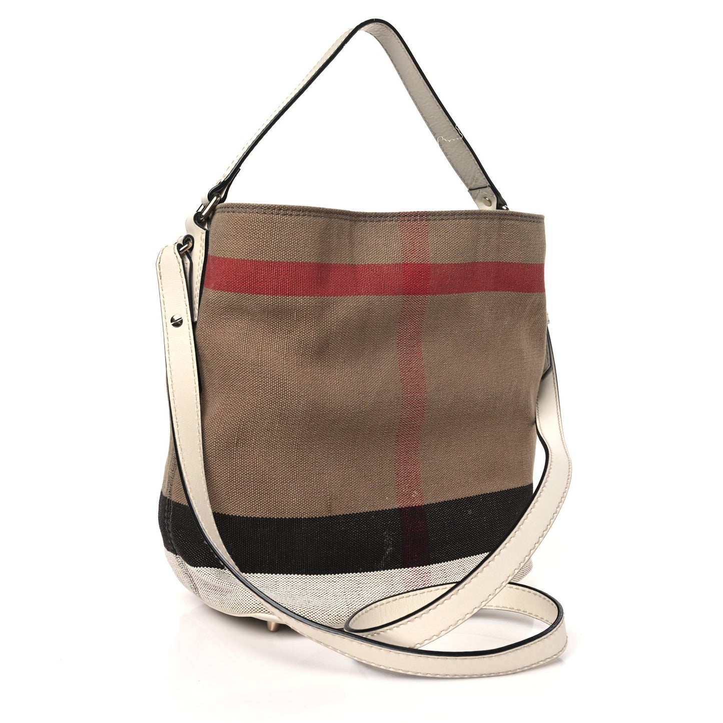 Canvas Mega Check Small Ashby Hobo White