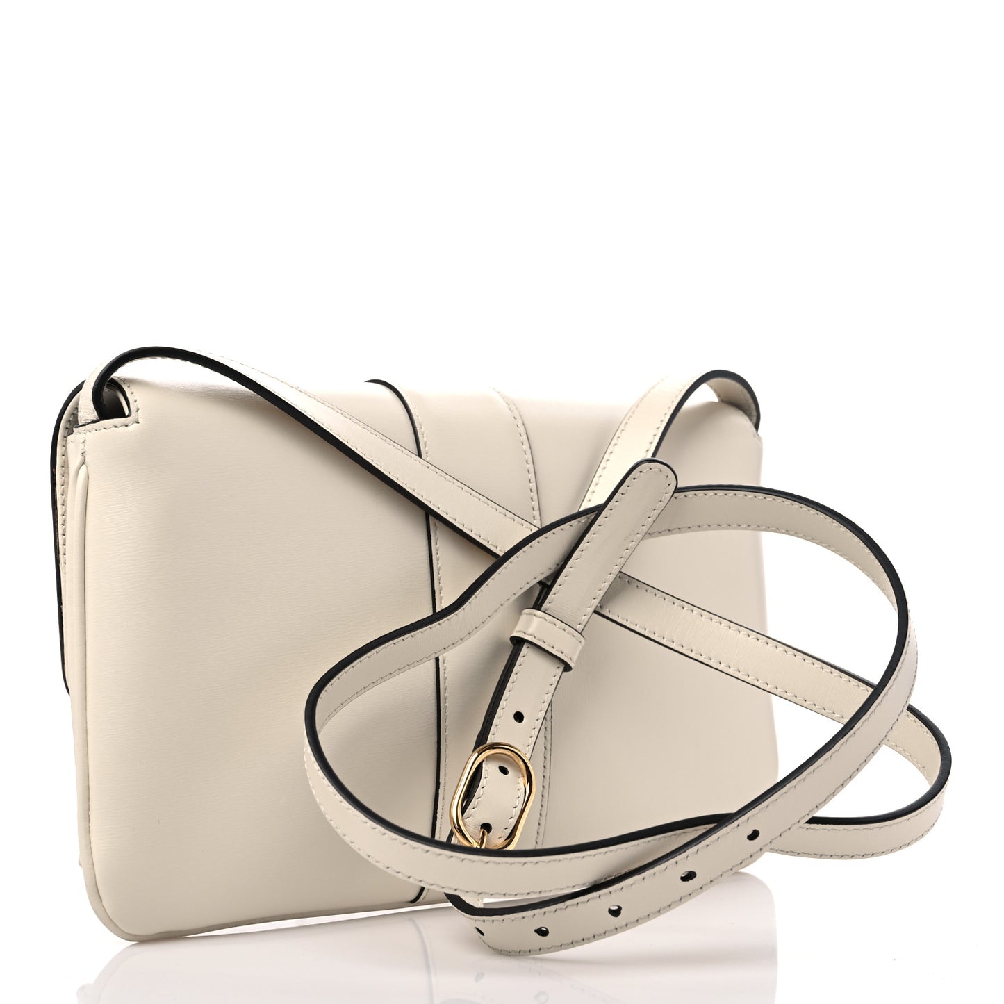 Calfskin Small Arli Flap Shoulder Bag Mystic White
