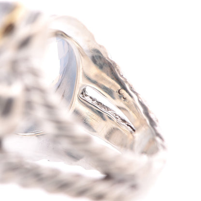 David Yurman Sterling Silver 18K Yellow Gold Diamond Sapphire Agate Moonstone Quartz Mosaic Ring 52 6 6 of 6