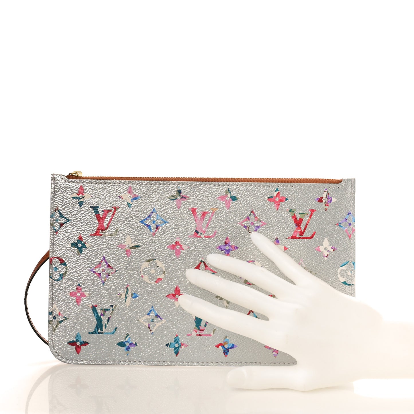 Metallic Monogram LV Garden Neverfull MM GM Pochette Silver