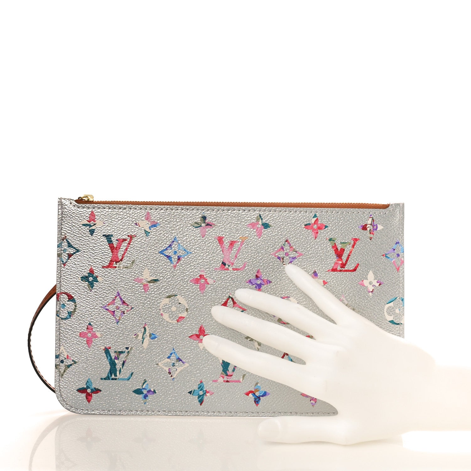 Louis Vuitton Metallic Monogram LV Garden Neverfull MM GM Pochette Silver 2 of 7
