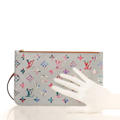 Louis Vuitton Metallic Monogram LV Garden Neverfull MM GM Pochette Silver 2 of 7