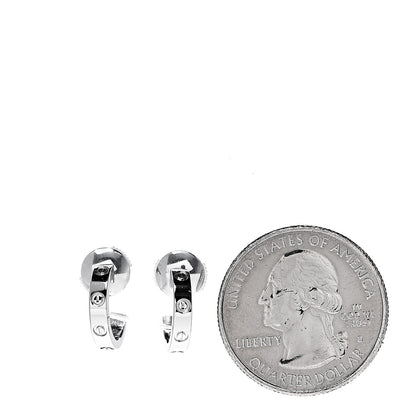Cartier 18K White Gold Small LOVE Hoop Earrings 2 of 7
