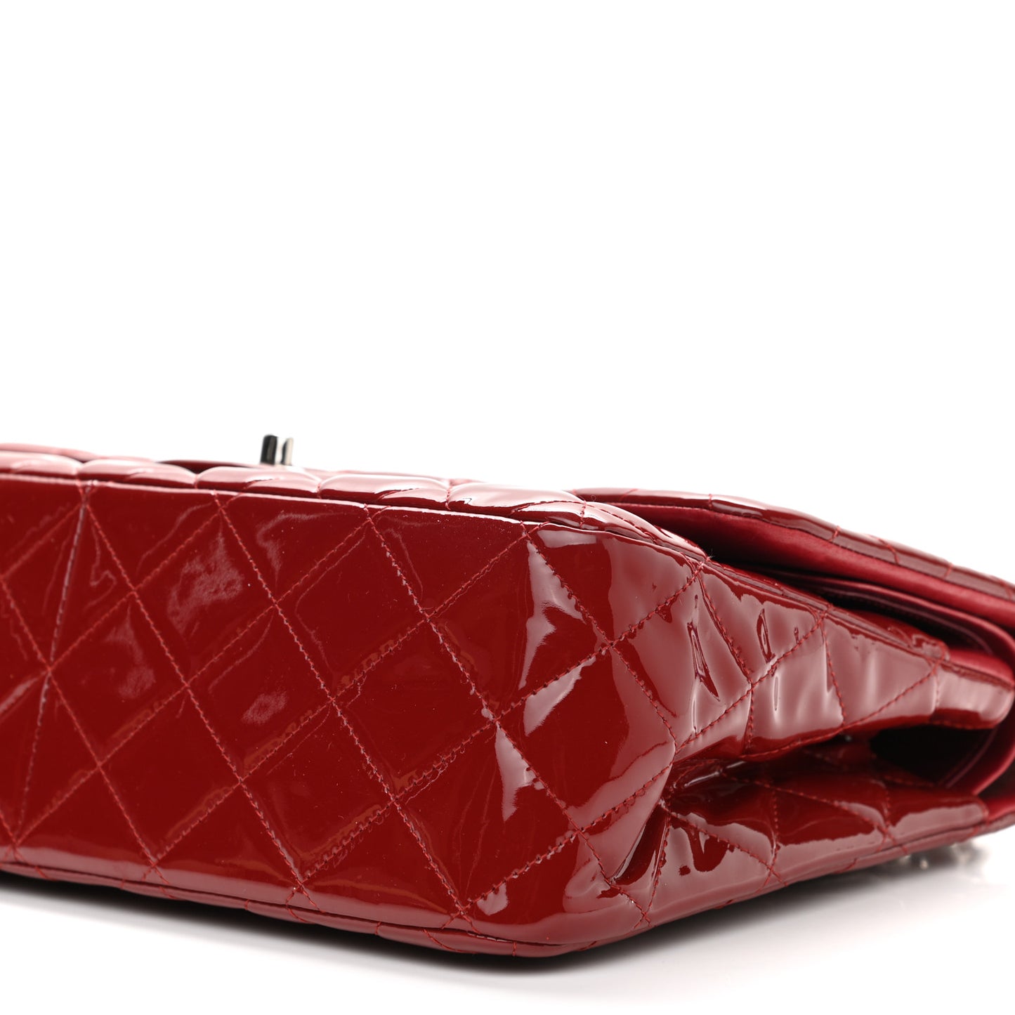Patent Quilted Jumbo Double Flap Red