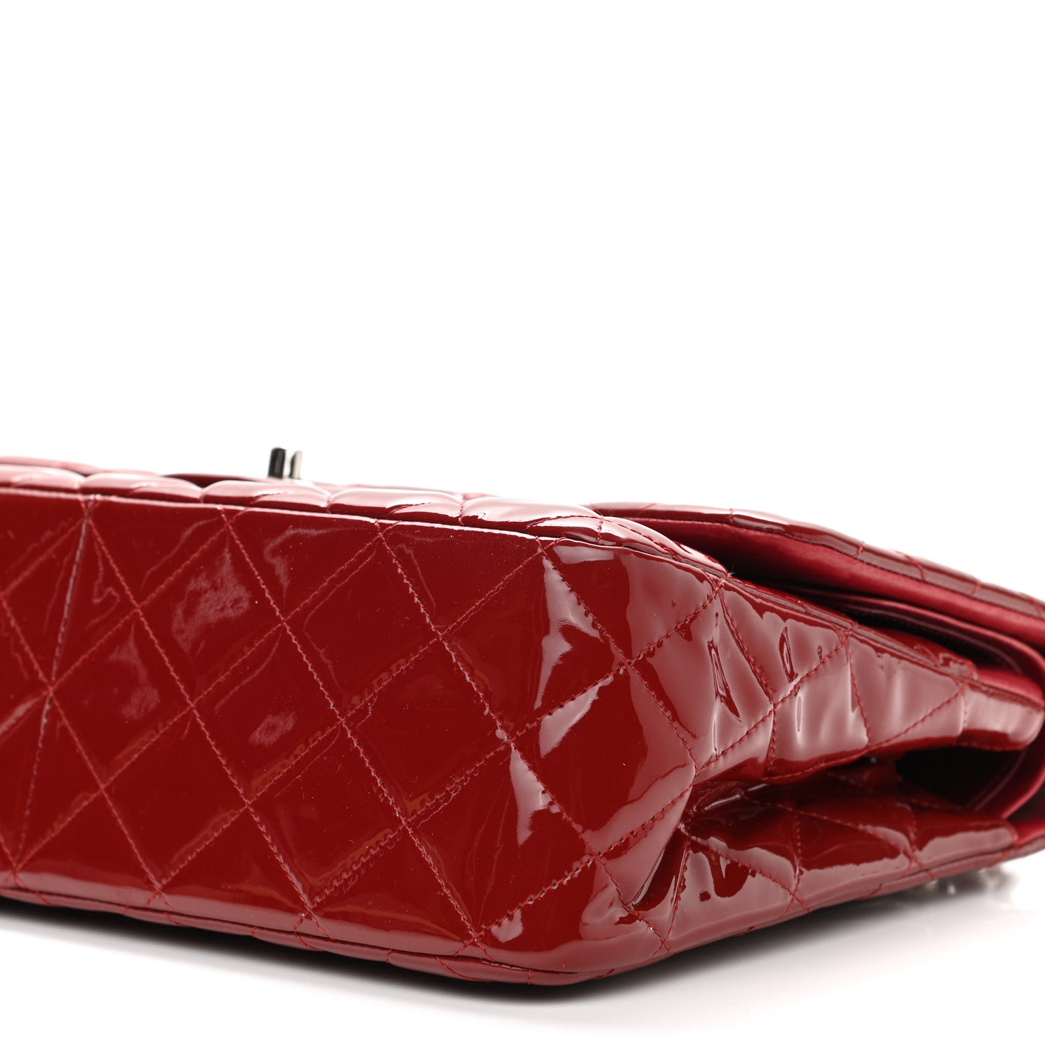 Chanel Patent Quilted Jumbo Double Flap Red 9 of 11