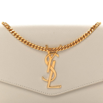 Saint Laurent Grain De Poudre Monogram Uptown Chain Wallet Crema Soft 8 of 12