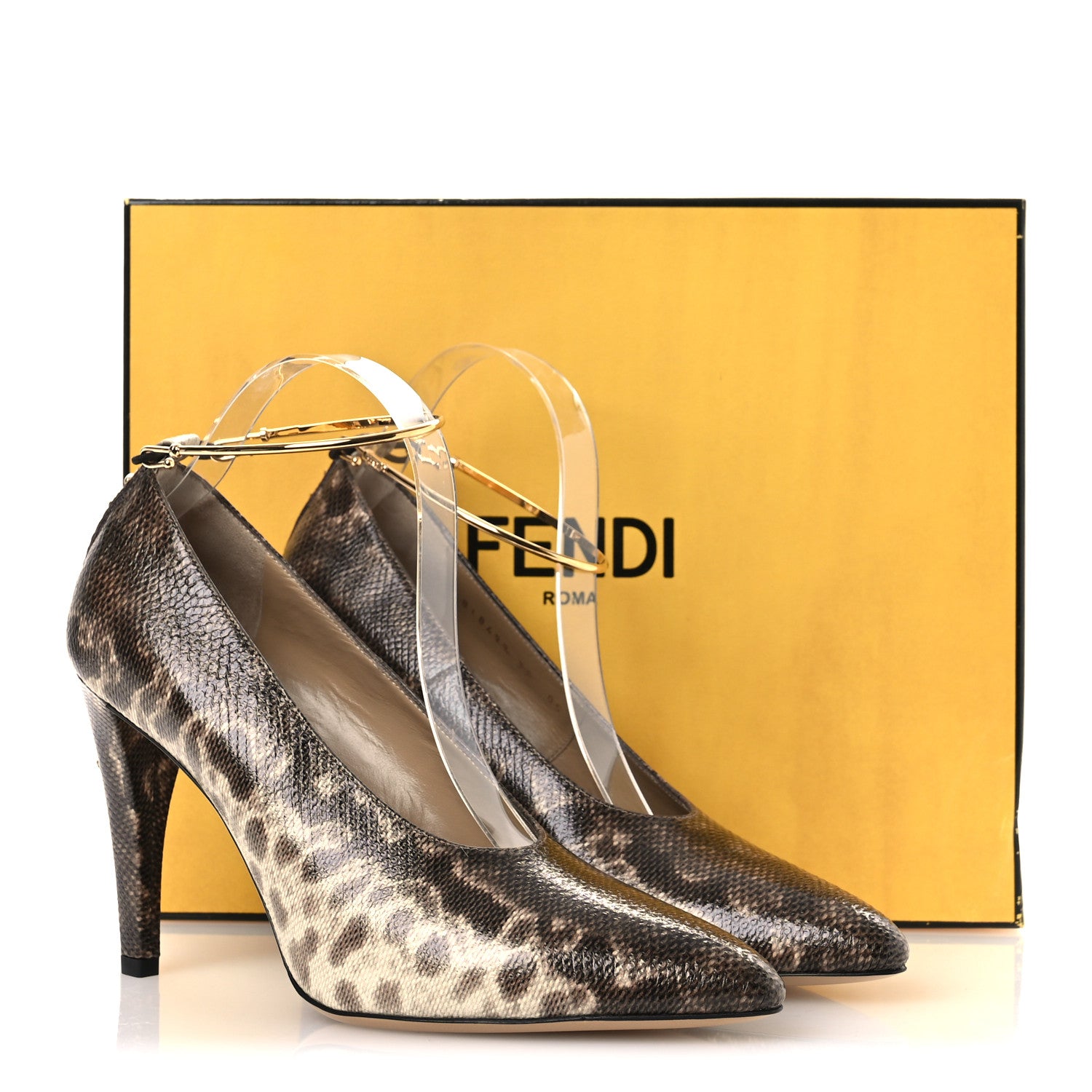 Fendi Vitello Karung Effect Filo Pumps 39 Beige 11 of 11