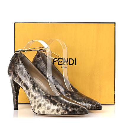 Fendi Vitello Karung Effect Filo Pumps 39 Beige 11 of 11