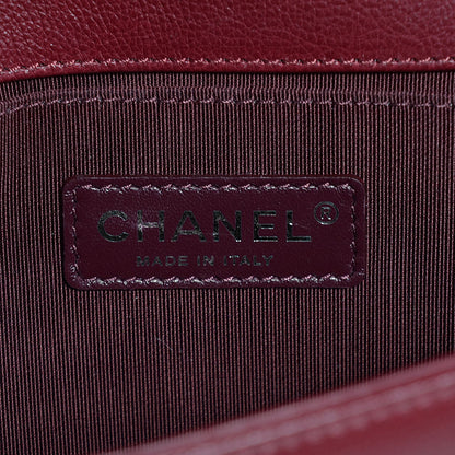 Chanel Calfskin Quilted Double Stitched Medium Boy Flap Burgundy 6 of 8