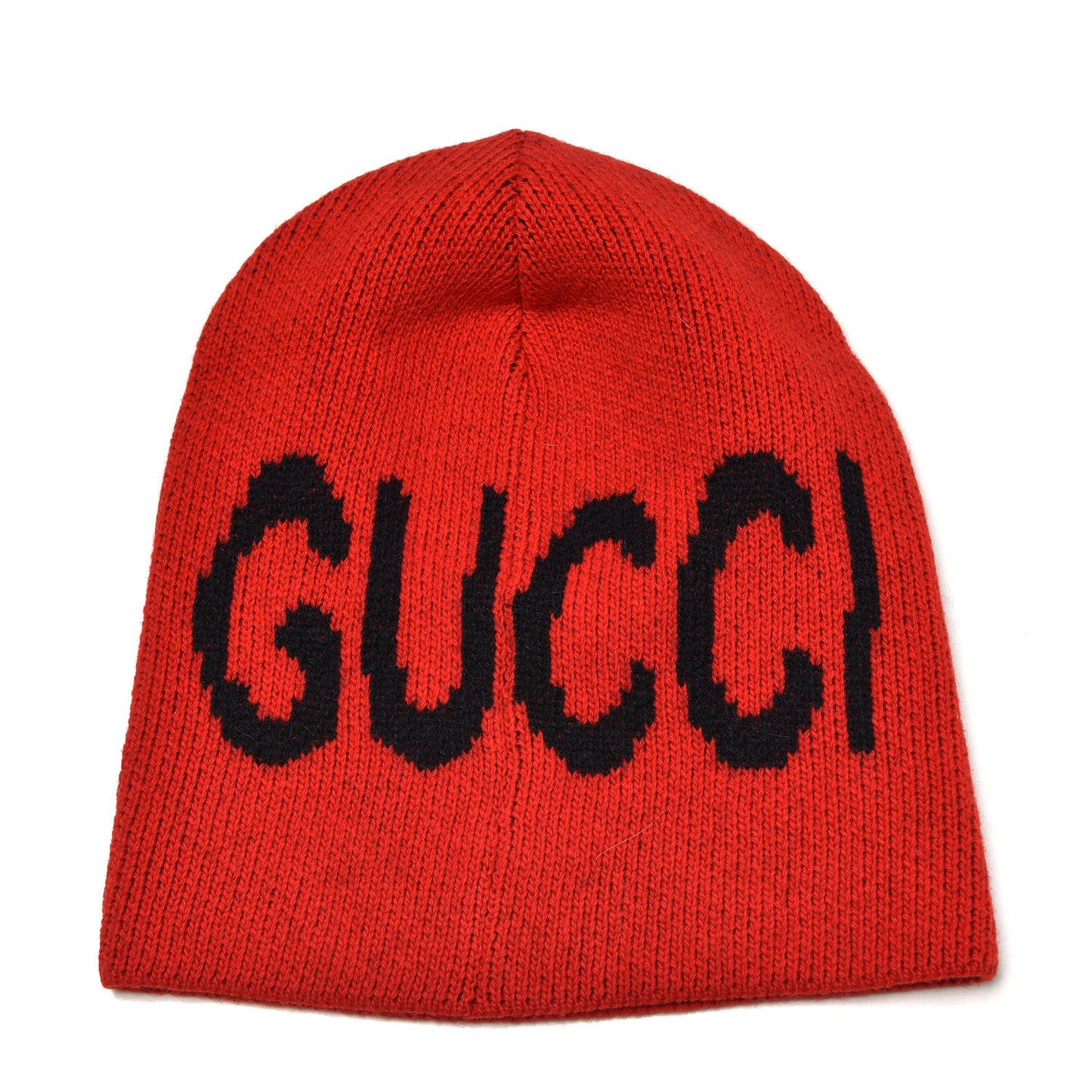 Wool Bat Beanie Hat Red Black M
