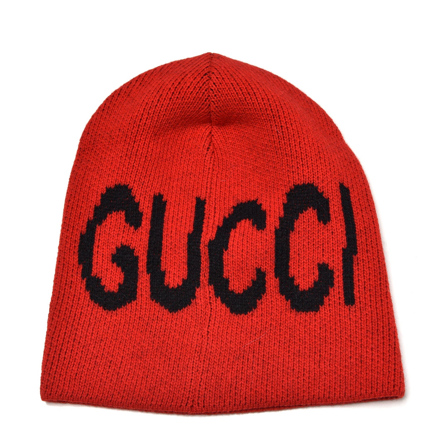 Gucci Wool Bat Beanie Hat Red Black M 2 of 3