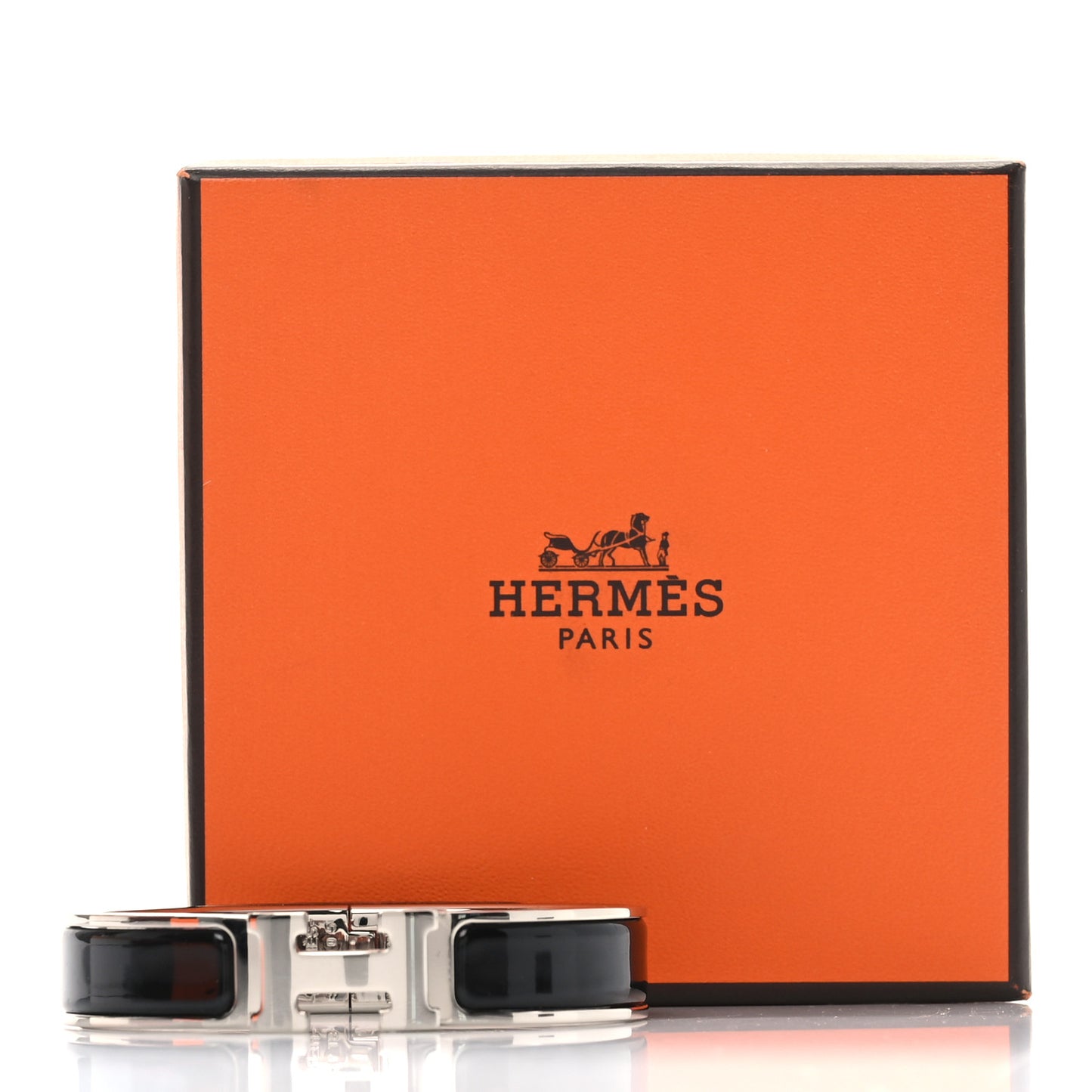Enamel Narrow Clic Clac H Bracelet PM Black