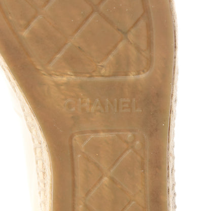 Chanel Metallic Calfskin Grosgrain CC Espadrilles 41 Ivory Black 7 of 11