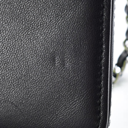 Chanel Canvas Quilted Fluo Boy Wallet On Chain WOC Black Grey Yellow 12 of 15