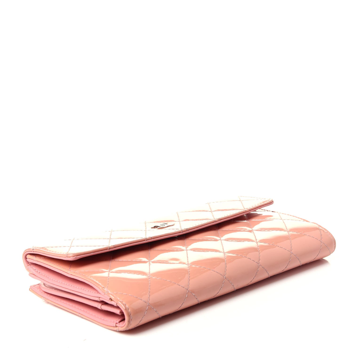 Chanel Patent Calfskin Quilted Flap Wallet Pink 4 of 14