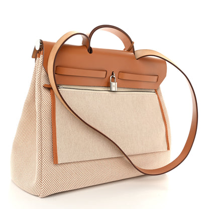 Hermes Vache Hunter Calfskin Criss Viking Herbag Zip Retourne 39 MM Ecru Beige Naturel 4 of 11