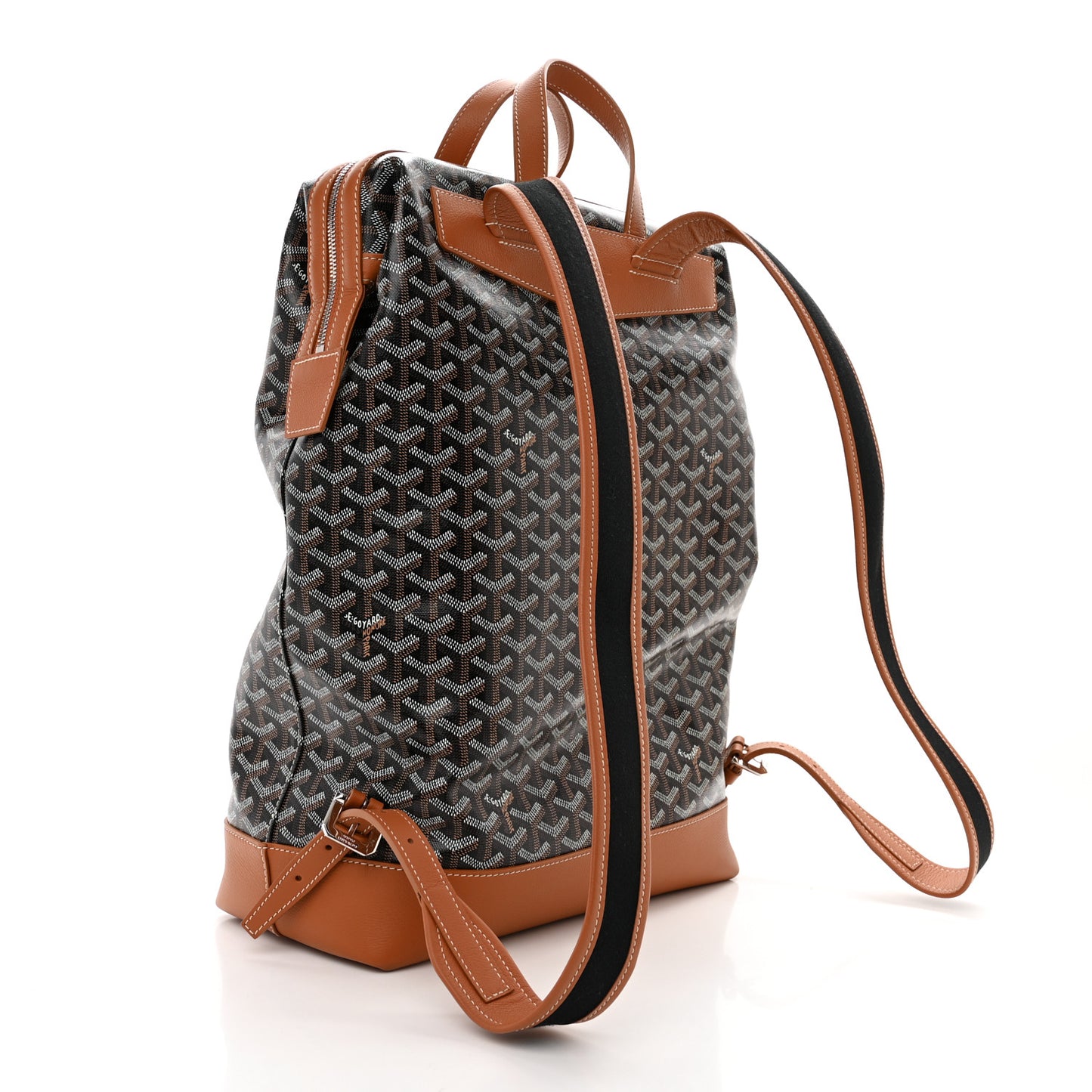 Goyardine Calfskin Cisalpin Backpack Black Gold