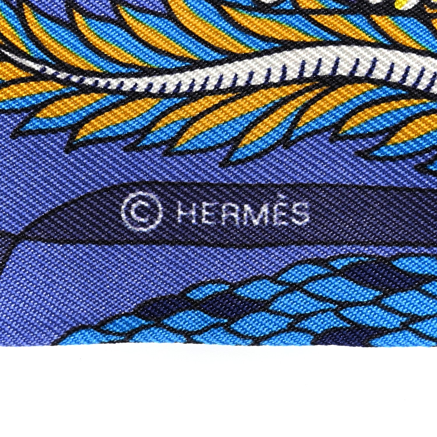 Hermes Silk Exposition Universelle Twilly Bleu Jaune Vif Rouge 4 of 5