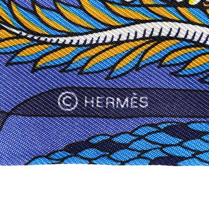 Hermes Silk Exposition Universelle Twilly Bleu Jaune Vif Rouge 4 of 5