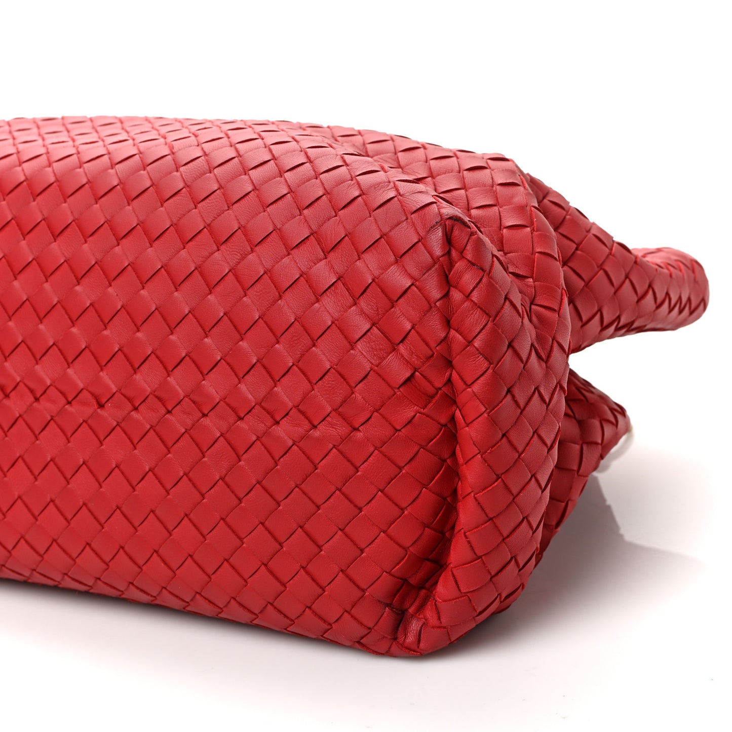 Nappa Intrecciato Medium Classic Chain Strap Tote Red