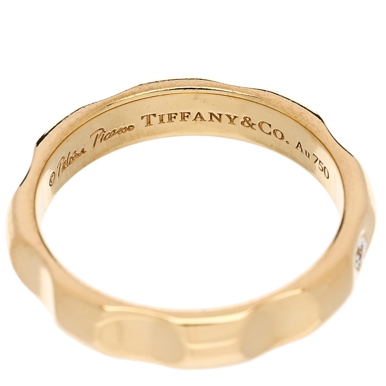 Tiffany 18K Yellow Gold Diamond Paloma Picasso Groove Ring 50 5.5 4 of 5