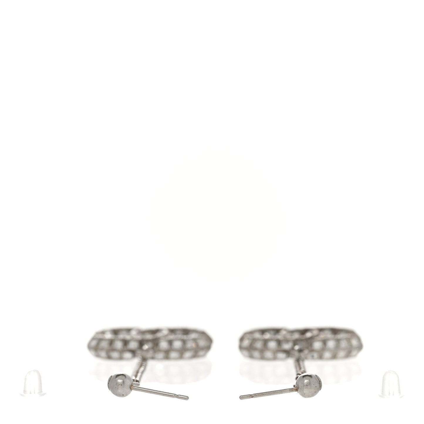 Baguette Crystal CC Drop Earrings Silver
