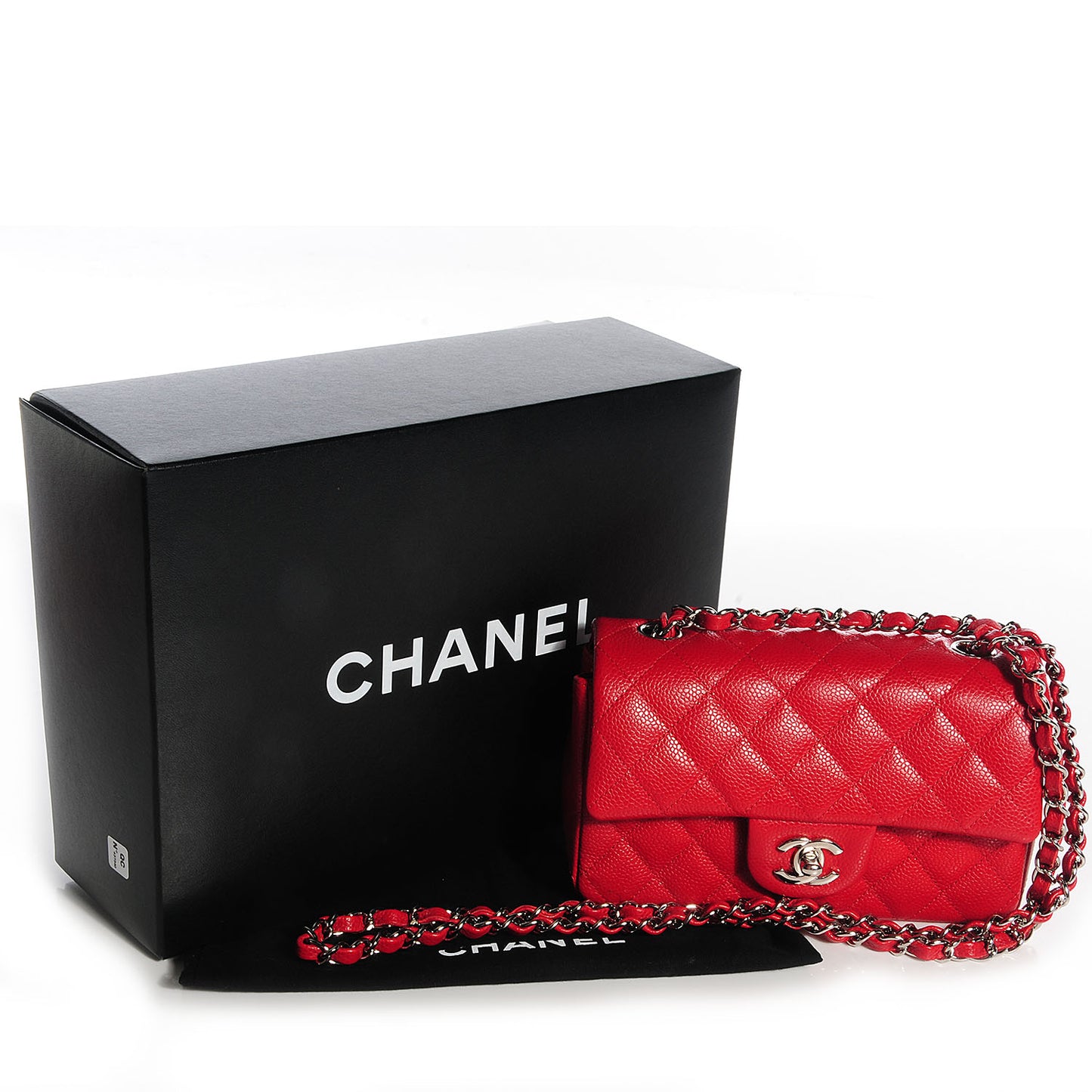 Caviar Quilted Mini Flap Red