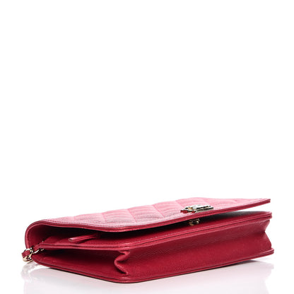 Chanel Caviar Quilted Boy Wallet On Chain WOC Fuchsia 4 of 14