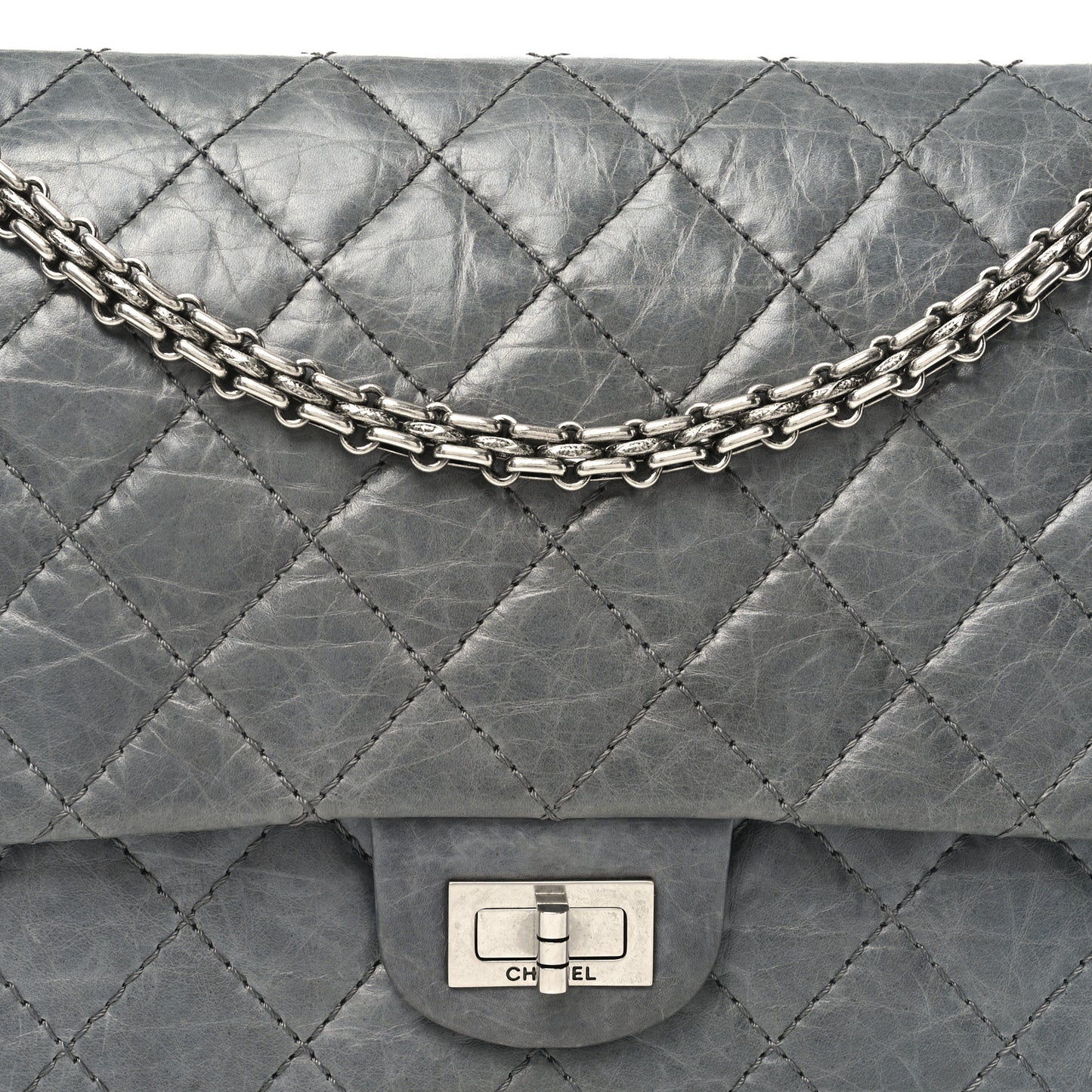 Aged Calfskin Quilted 50th Anniversary 2.55 Reissue Flap 226 Grey