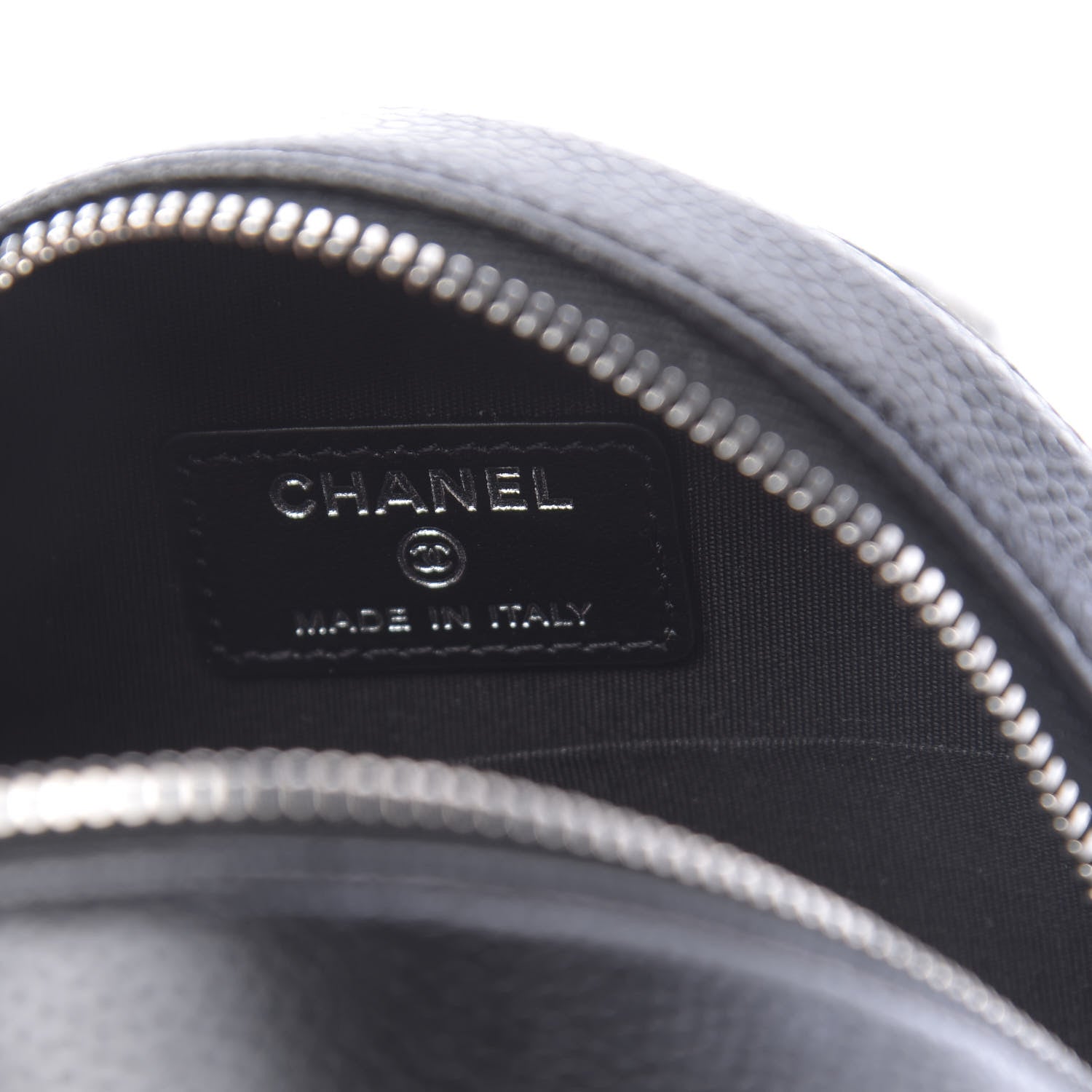 Chanel Caviar Camellia Embossed Round Clutch With Chain Black 6 of 11