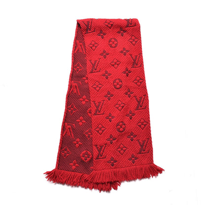 Louis Vuitton Wool Silk Logomania Scarf Rubis 3 of 5