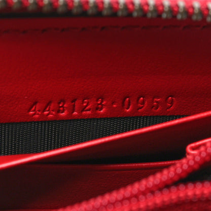 Gucci Calfskin Matelasse GG Marmont Zip Around Wallet Hibiscus Red 7 of 12