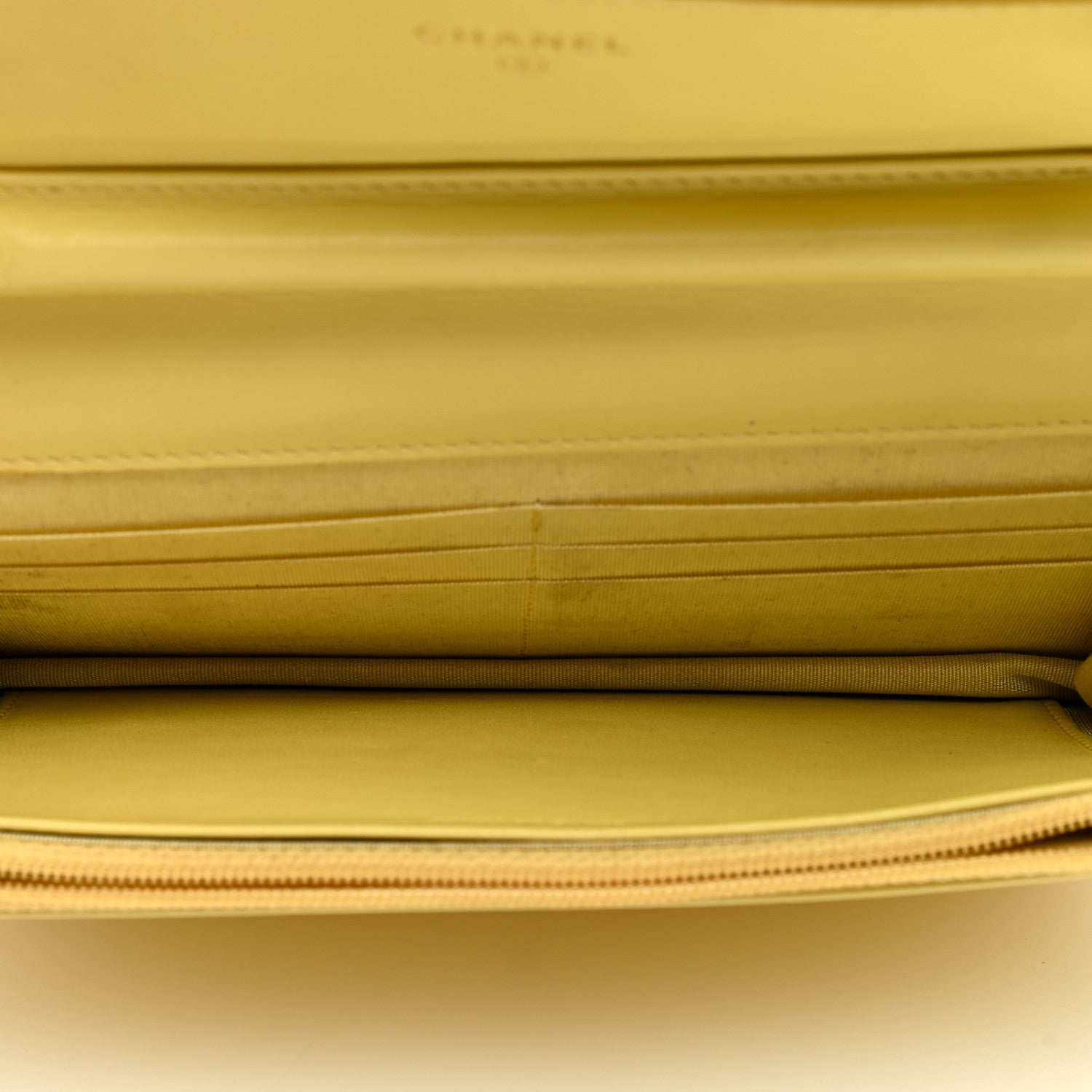 Chanel Caviar Quilted CC Filigree Wallet On Chain WOC Yellow 5 of 10