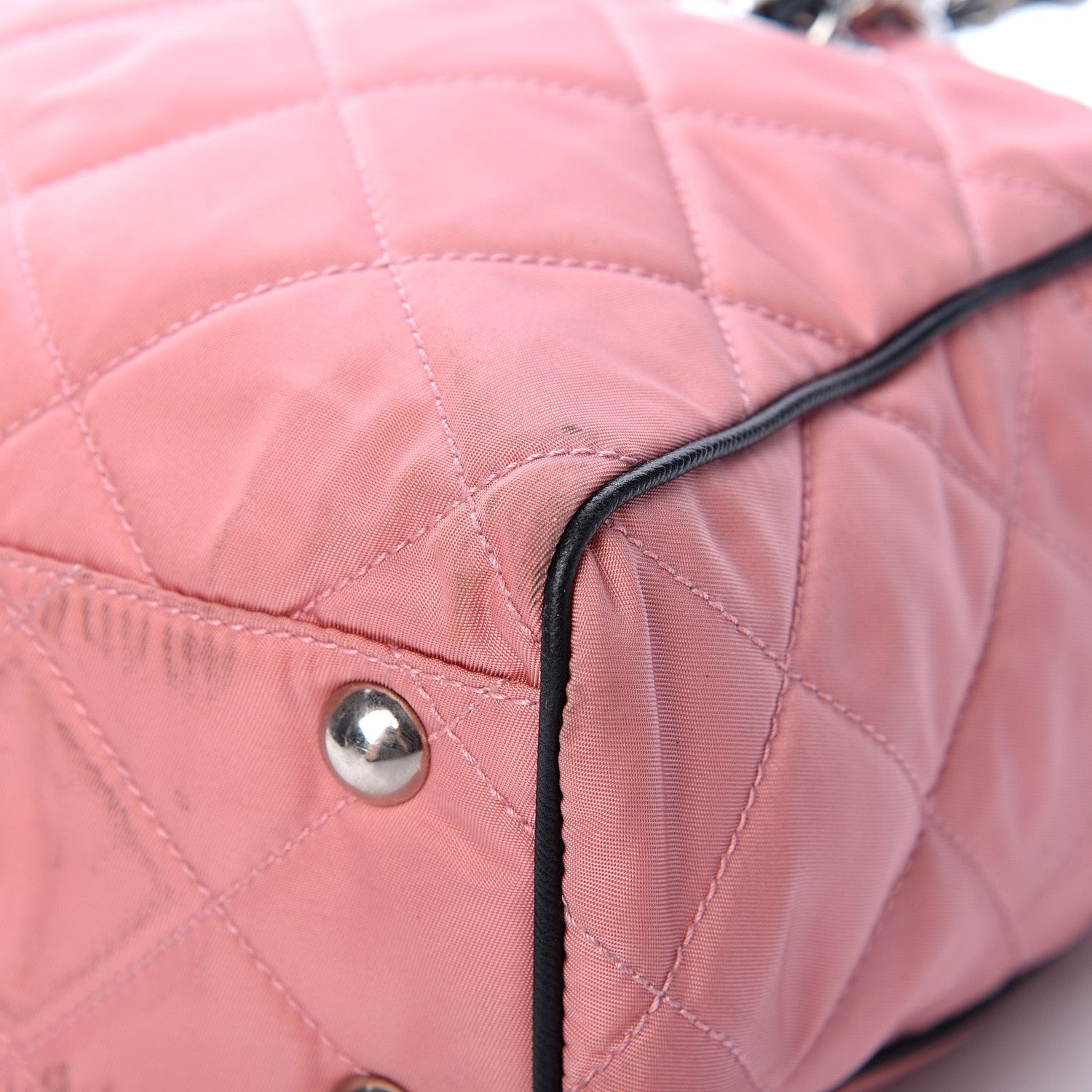 Prada Tessuto Nylon Quilted Shoulder Bag Rosa Black 9 of 18
