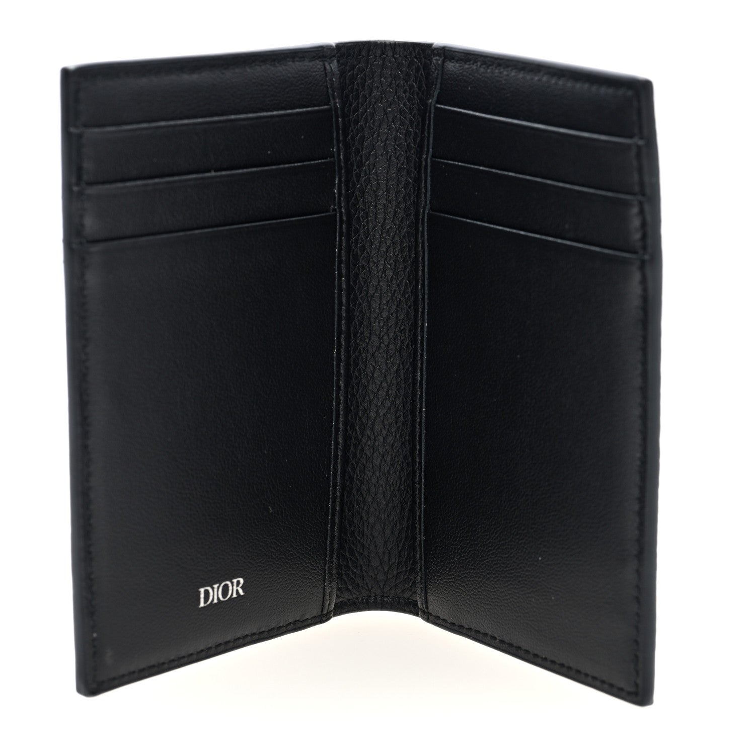Christian Dior Grained Calfskin Bi-Fold Wallet Black 5 of 6