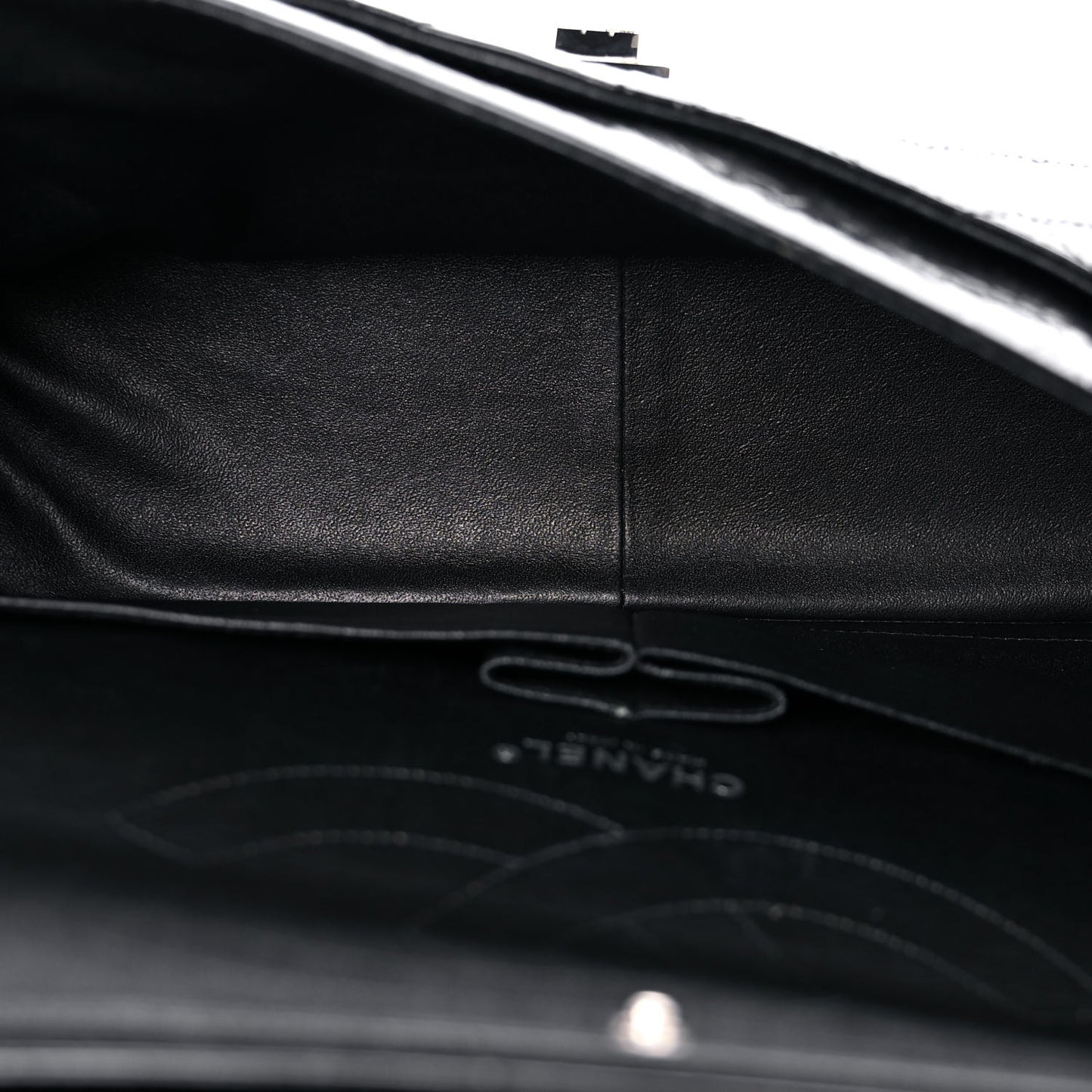 Glazed Aged Calfskin Quilted 2.55 Reissue 227 Flap Black