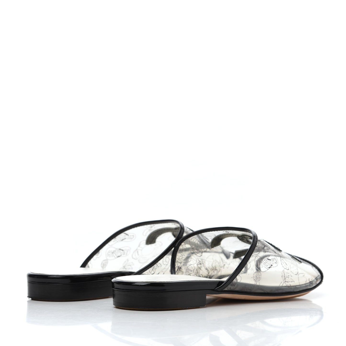 Patent PVC CC Sandal Mule 37 Black