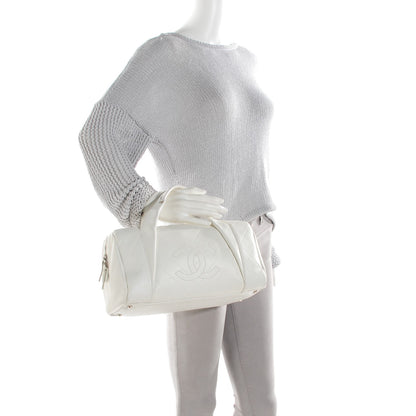Chanel Calfskin CC Chevron All Day Long Boston White 2 of 7