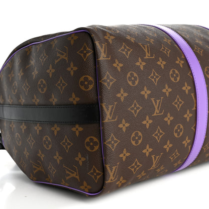 Louis Vuitton Monogram Macassar LV Colormania Keepall Bandouliere 50 Purple 7 of 9