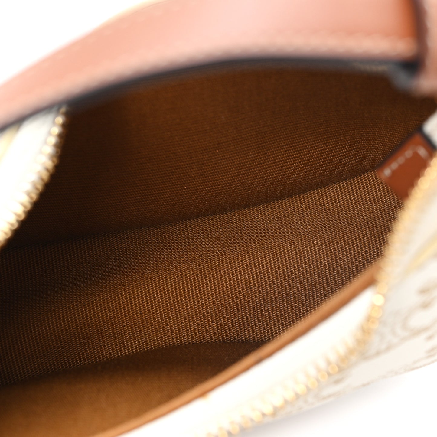 Canvas Calfskin Mini Ava Triomphe Shoulder Bag White