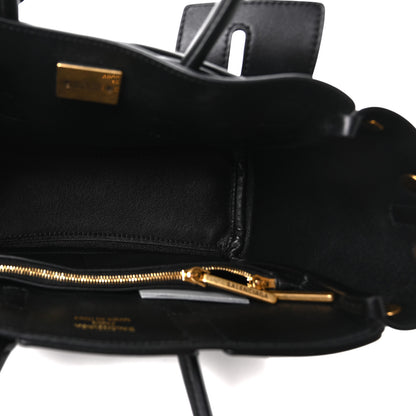 Balenciaga Smooth Calfskin Mini Bel Air Carry All Bag Black 5 of 9