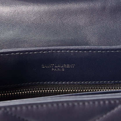Saint Laurent Calfskin Y Quilted Monogram Toy Loulou Chain Satchel Medium Blue 5 of 10