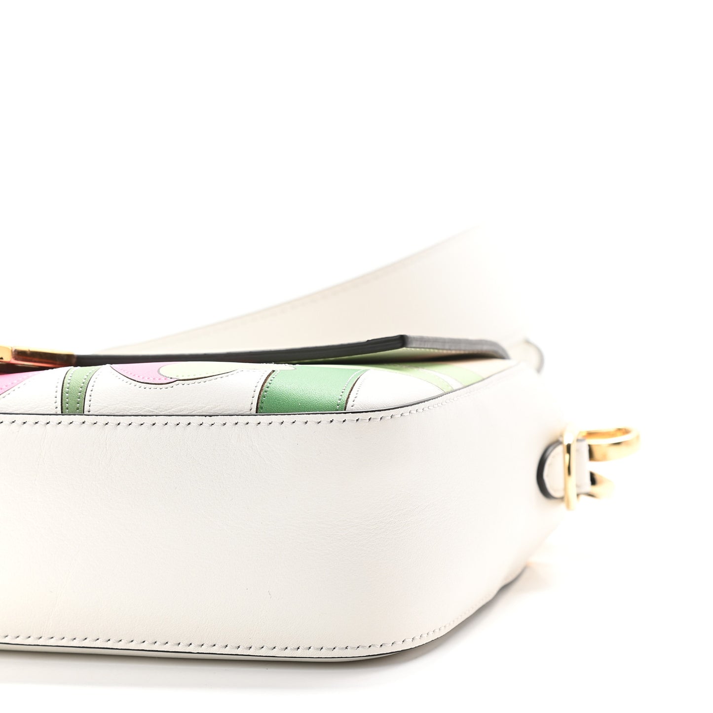 Vitello Seta Daisy Inlay Baguette White Ice Multicolor