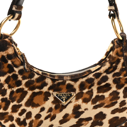 Prada Calf Hair Leopard Print Shoulder Bag Avorio 7 of 9