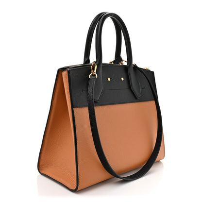 Louis Vuitton Taurillon City Steamer MM Black Camel 3 of 10