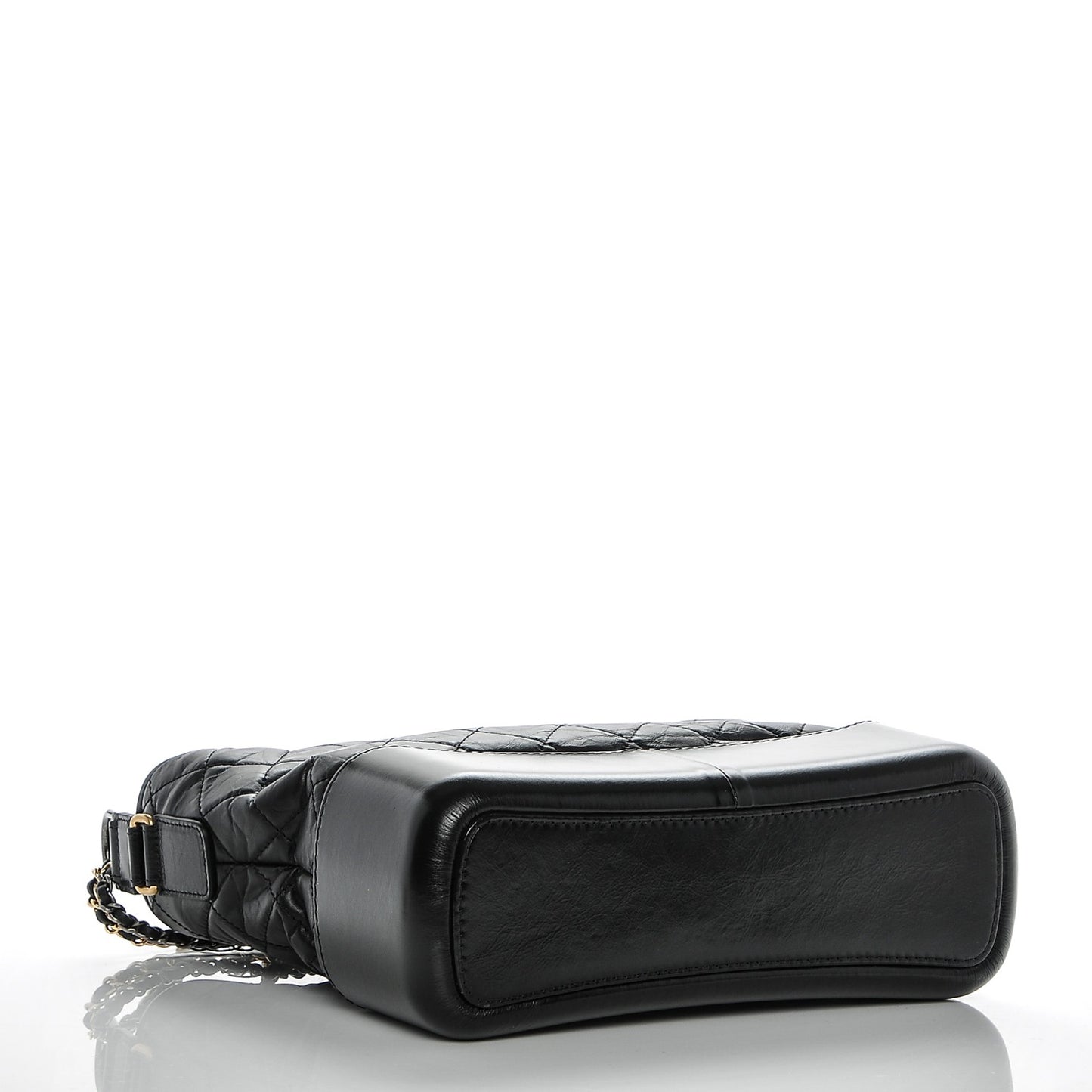 Aged Calfskin Quilted Medium Gabrielle Hobo Black